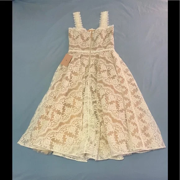 Anthropologie White Lace Midi Dress - Picture 6 of 16